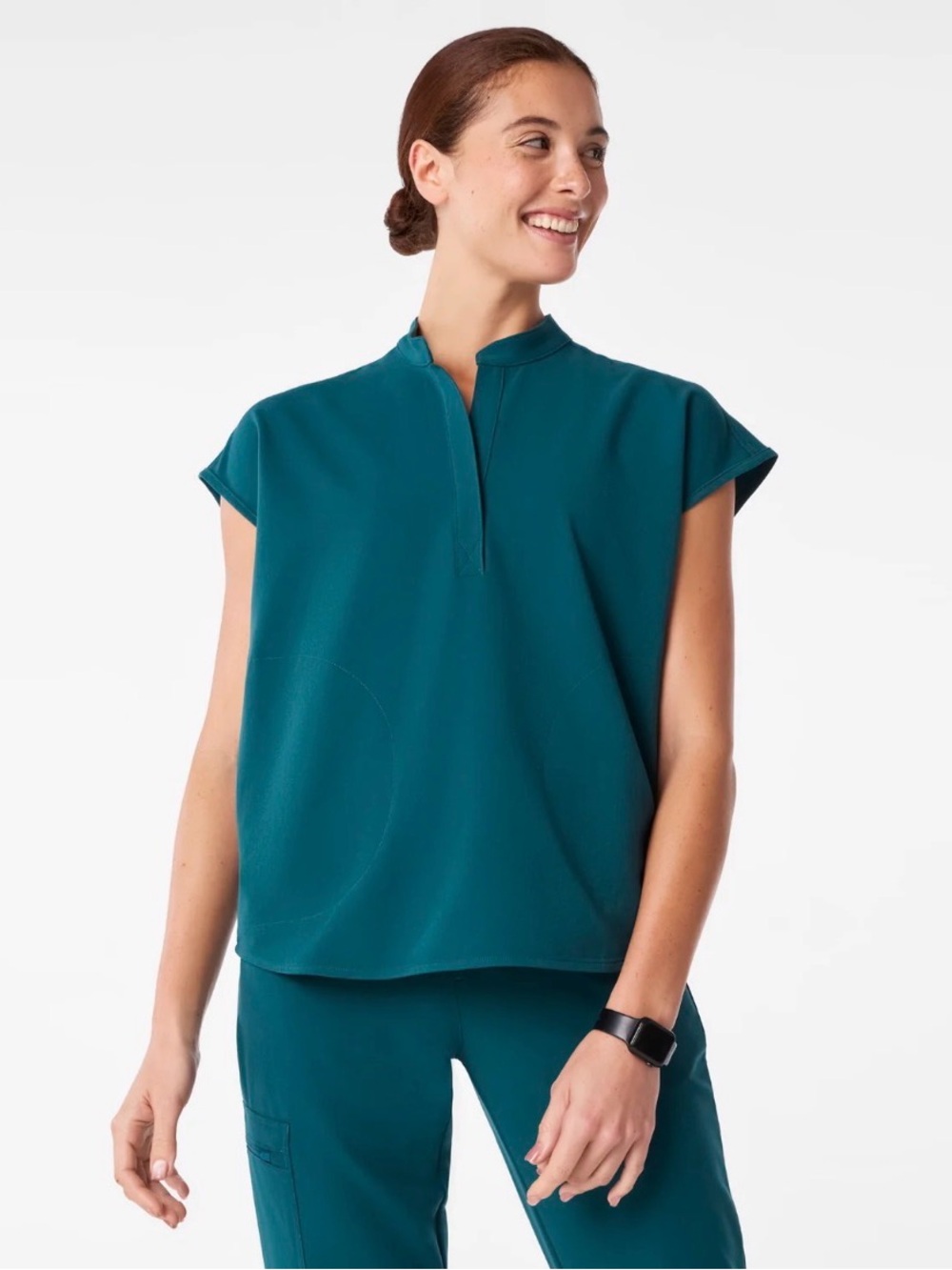 Figs Rafaela Oversized Scrub Top - Teal - Medium